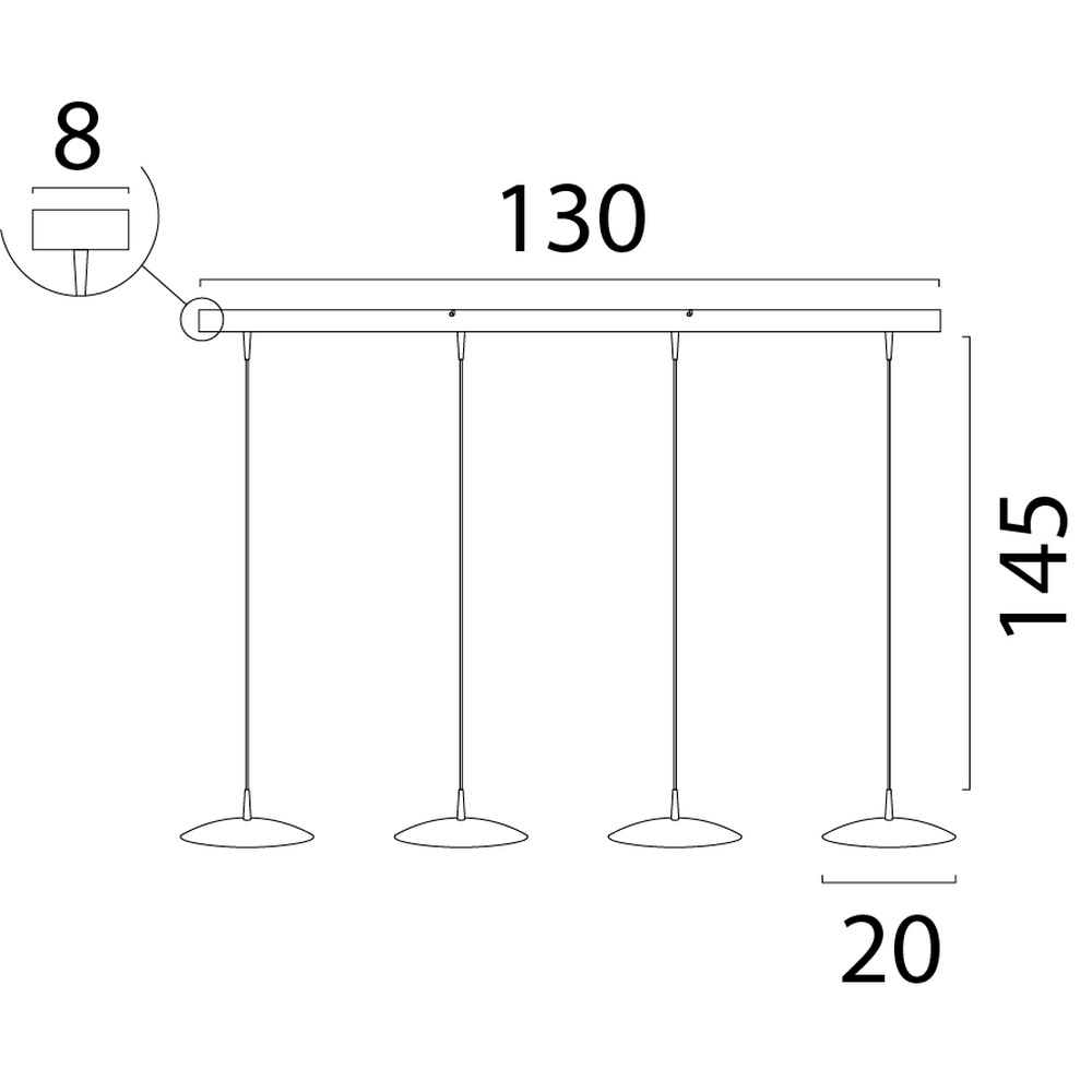 4-Licht Pendellampe Scala schwarz mit goldener Ø 20 cm Masterlight 8718121296111