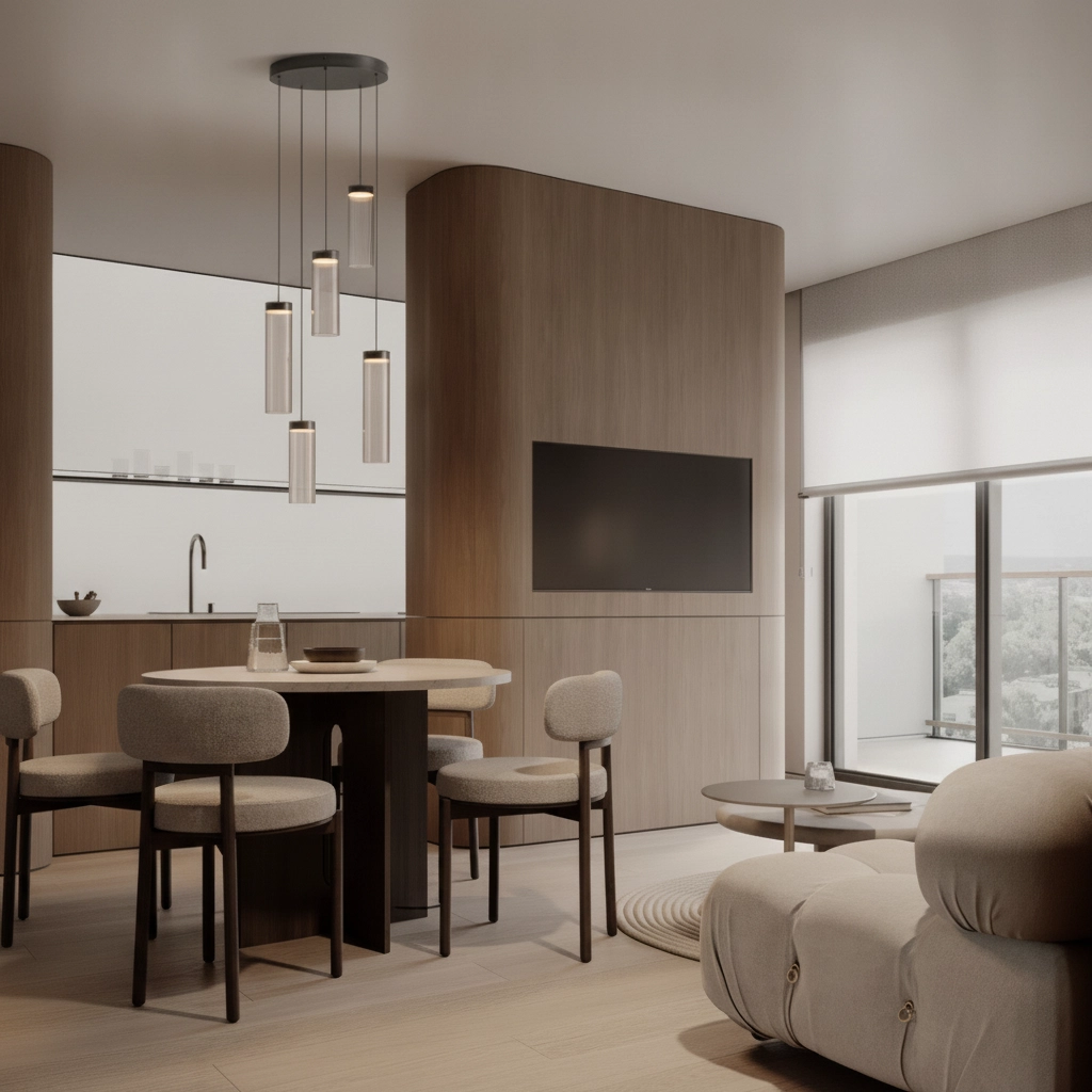 Design-Pendellampe Brielle Anthrazit mit Mokka-Glas 5-Lampen