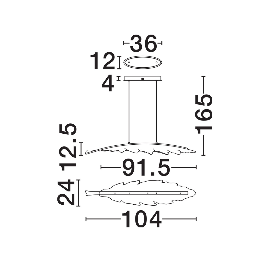 Design-Pendellampe Amado Anthrazit mit Mokka 104 cm Lyora 5212063500273