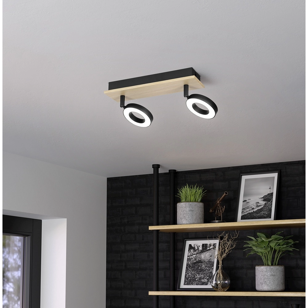 LED-Deckenlicht Rielves 2-Licht mit Holz Eglo 9008606313716