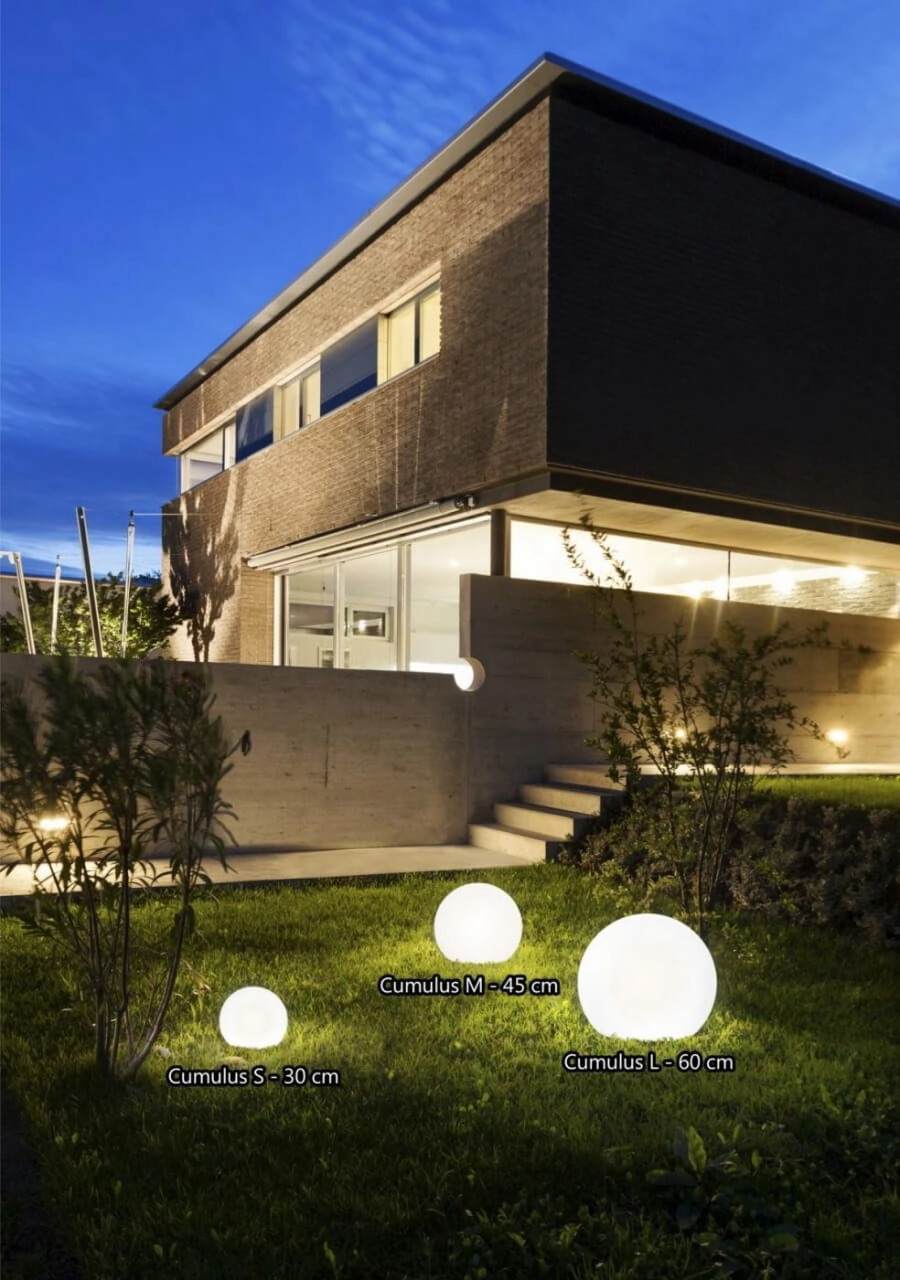 Weiße Gartenlampe Cumulus Ø 60cm Lyora 5903139697897
