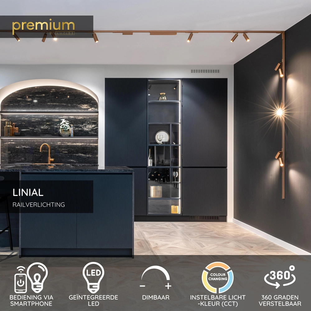 Einphasen-Gleis-Spot Linial Bix Champagner Premium by Lucide 5411212552174
