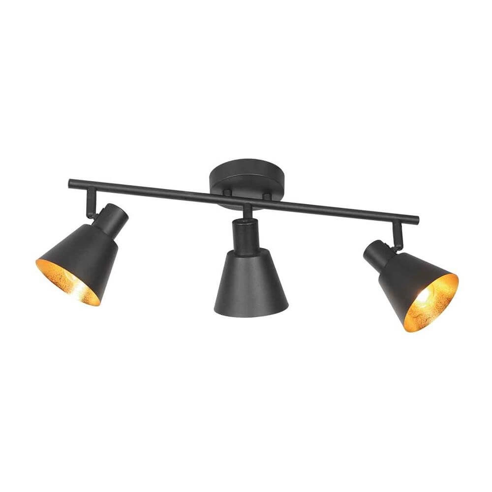 Deckenlampe Oeroe schwarz mit goldenen 3-flammig