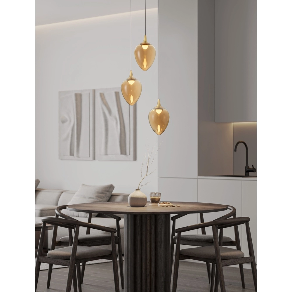 Pendelleuchte Nali 3-flammiges Braunglas Lyora 5212017477774