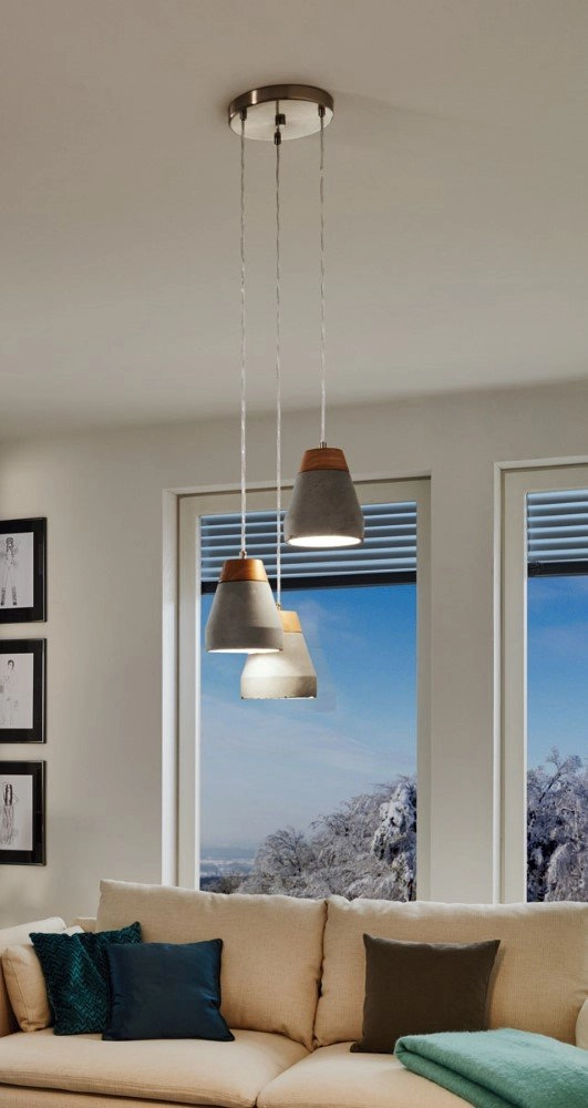 Pendelleuchte Tarega 3-Licht-Betonpreis mit holz Eglo 9002759955267