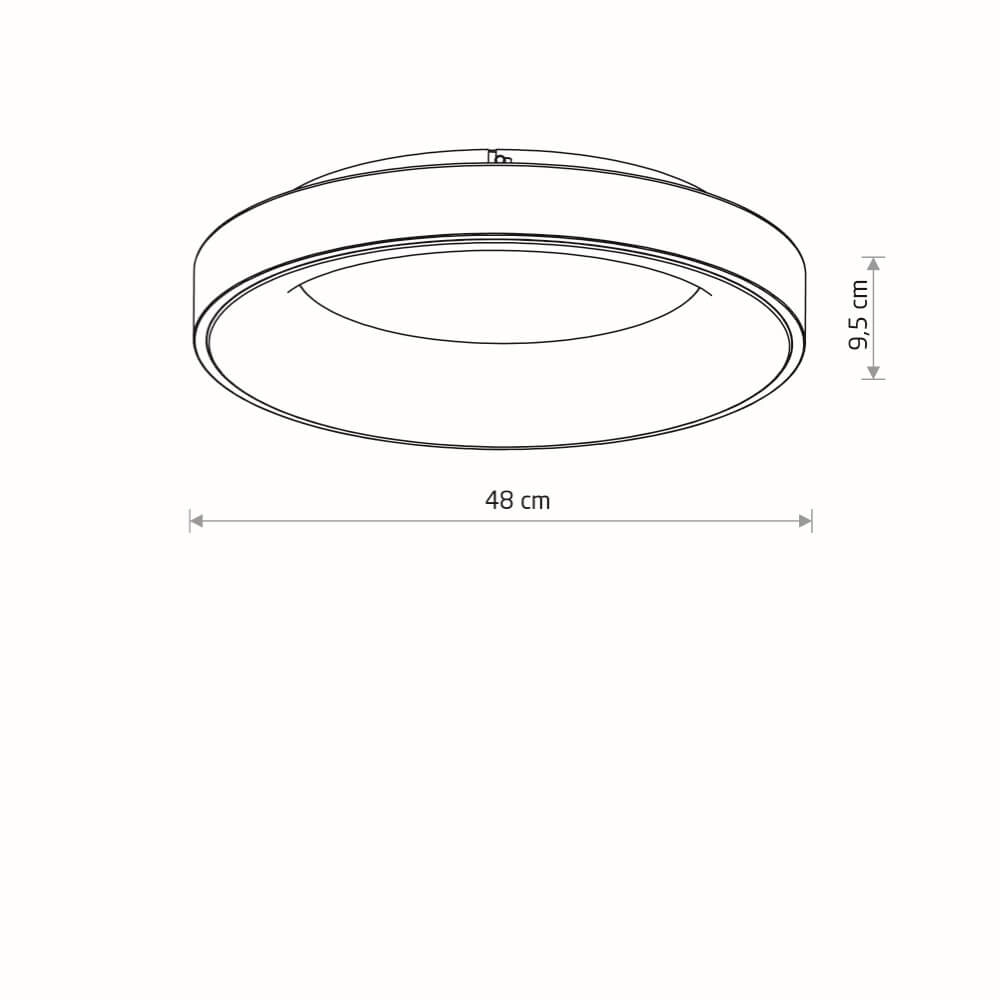 Runde Deckenleuchte Nikki Round schwarz Ø 48cm Lyora 5903139112079