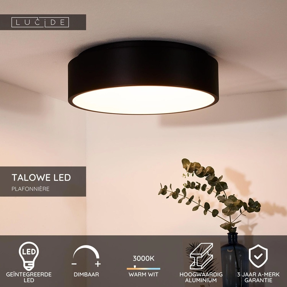 Deckenlicht Talowe Led Ø 45,5 cm schwarz Lucide 5411212460639