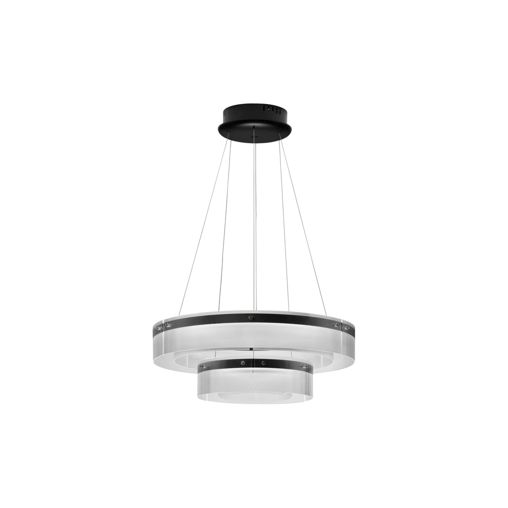 Design-Pendelleuchte Pauline Doppelzimmer schwarz mit Glas Ø 70cm Lyora 5212017445360