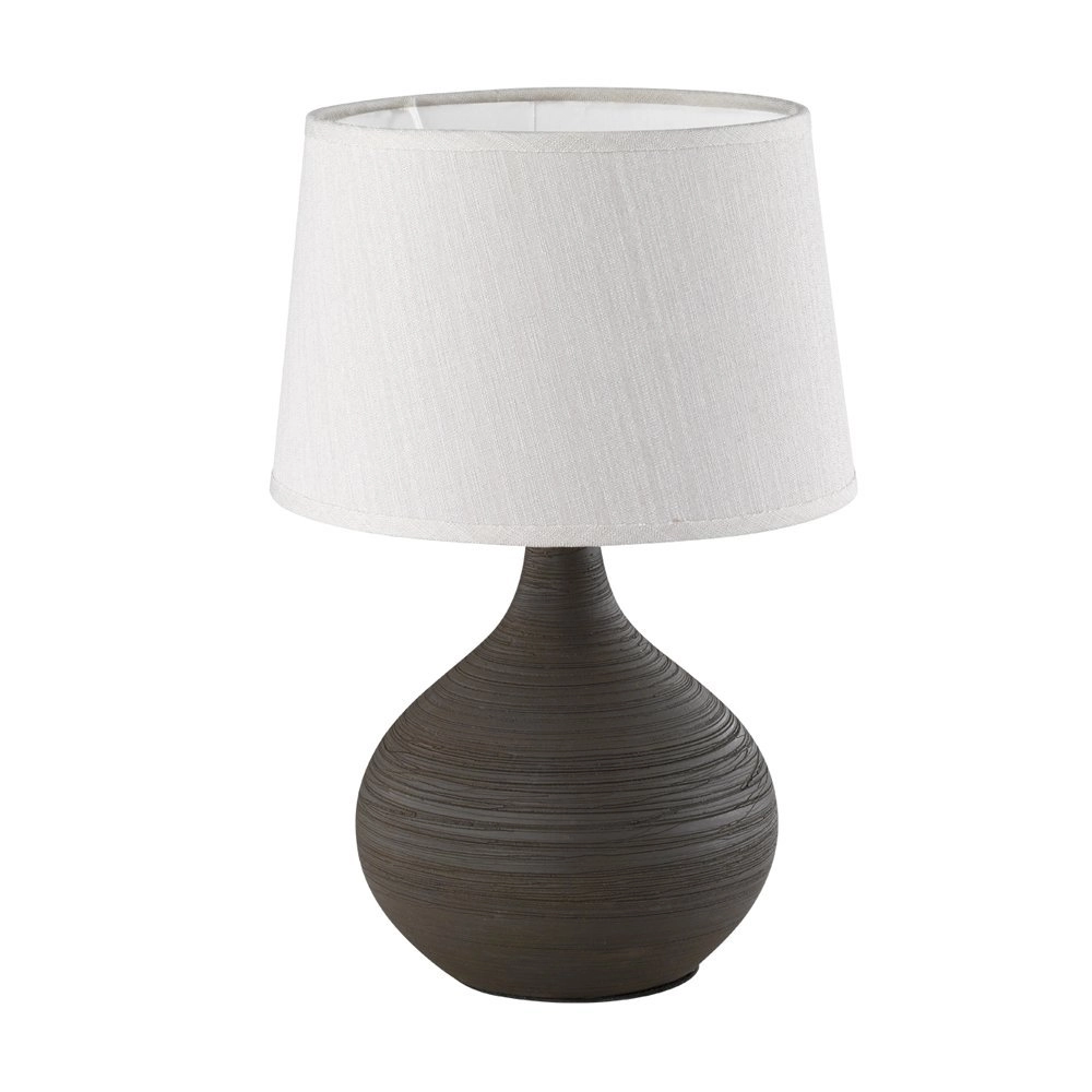 Tischlampe Martin 29 cm Erde braun mit weiß