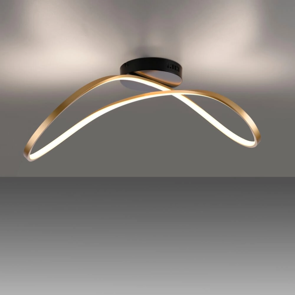 Designer-Deckenleuchte Okta messing/schwarz Just Light 4043689001940