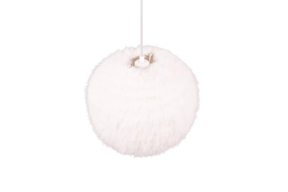 Hängelampe aus Stoff Furry creme Ø 35cm Trio 4017807600087