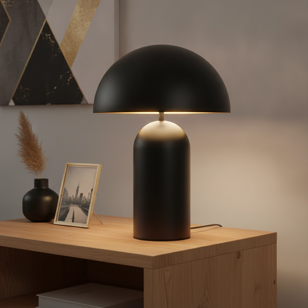 Tischlampe Best Ø 35cm schwarz mit gold
