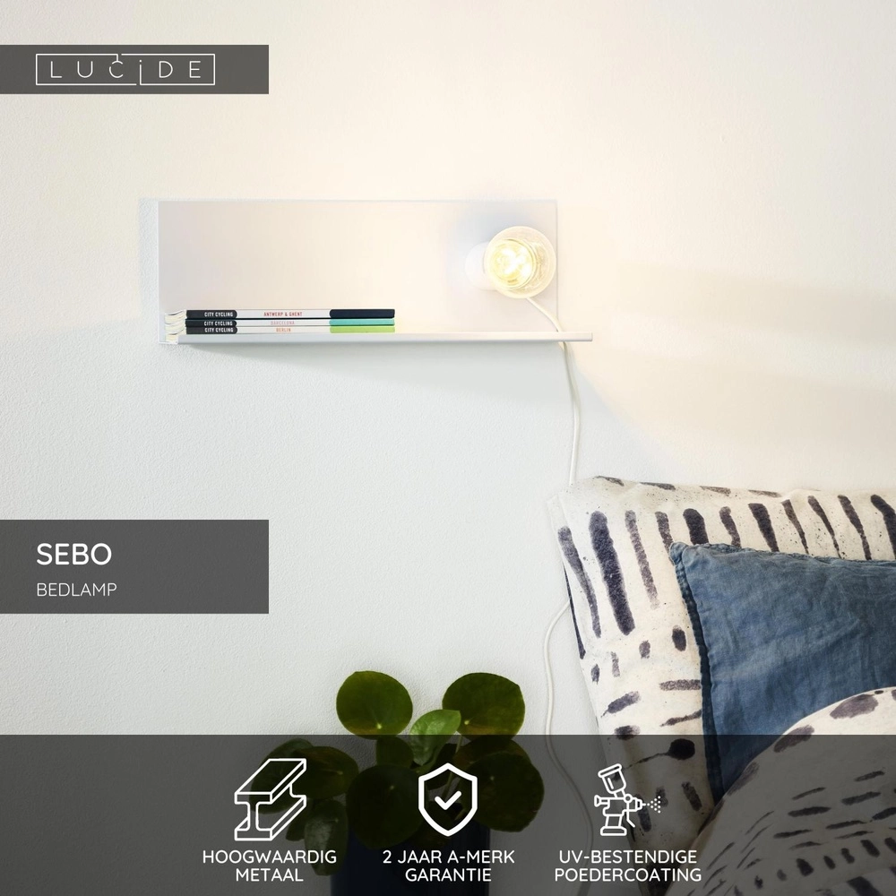 Nachttischlampe Sebo Weiß Lucide 5411212061294