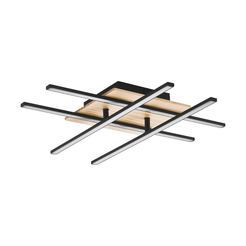 Deckenleuchte Marinello 1 schwarz mit Holz Eglo 9002759997939