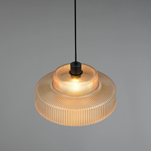 Klassische Pendellampe Abella Bernsteinglas Trio 4017807682021
