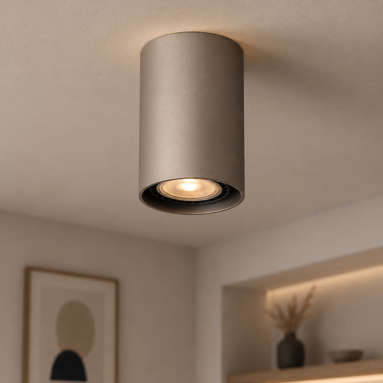 Design-Aufbaustrahler Roulo Champagner