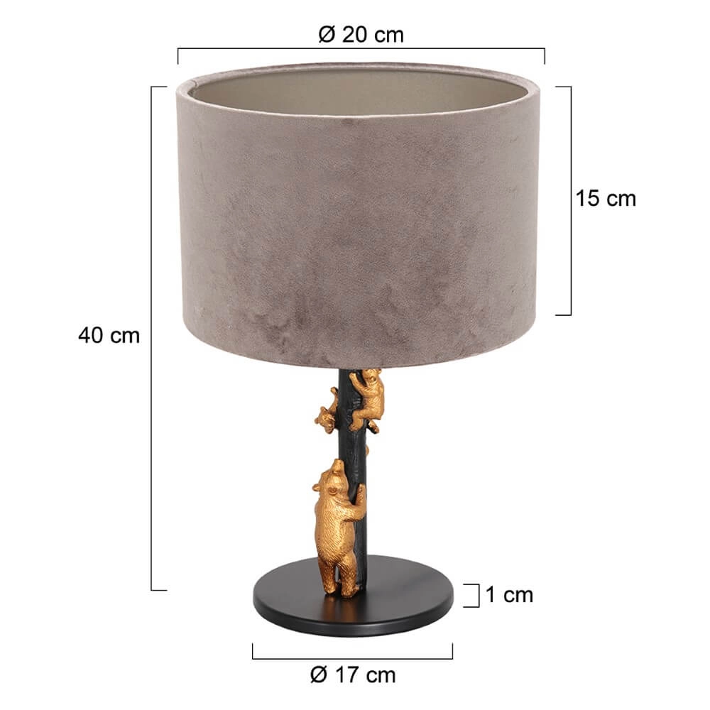 Designer-Tischlampe Animaux mit grauem Samt Steinhauer 8712746151909