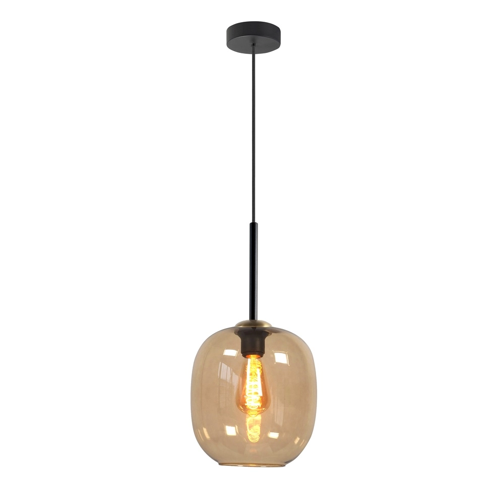 Pendelleuchte Bellini schwarz mit Goldglas Ø 23cm