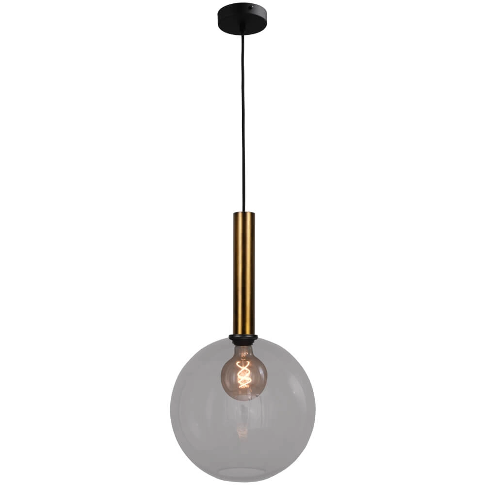 Hängelampe Ø 30cm Bella 2 Antikes Messing mit Rauchglas