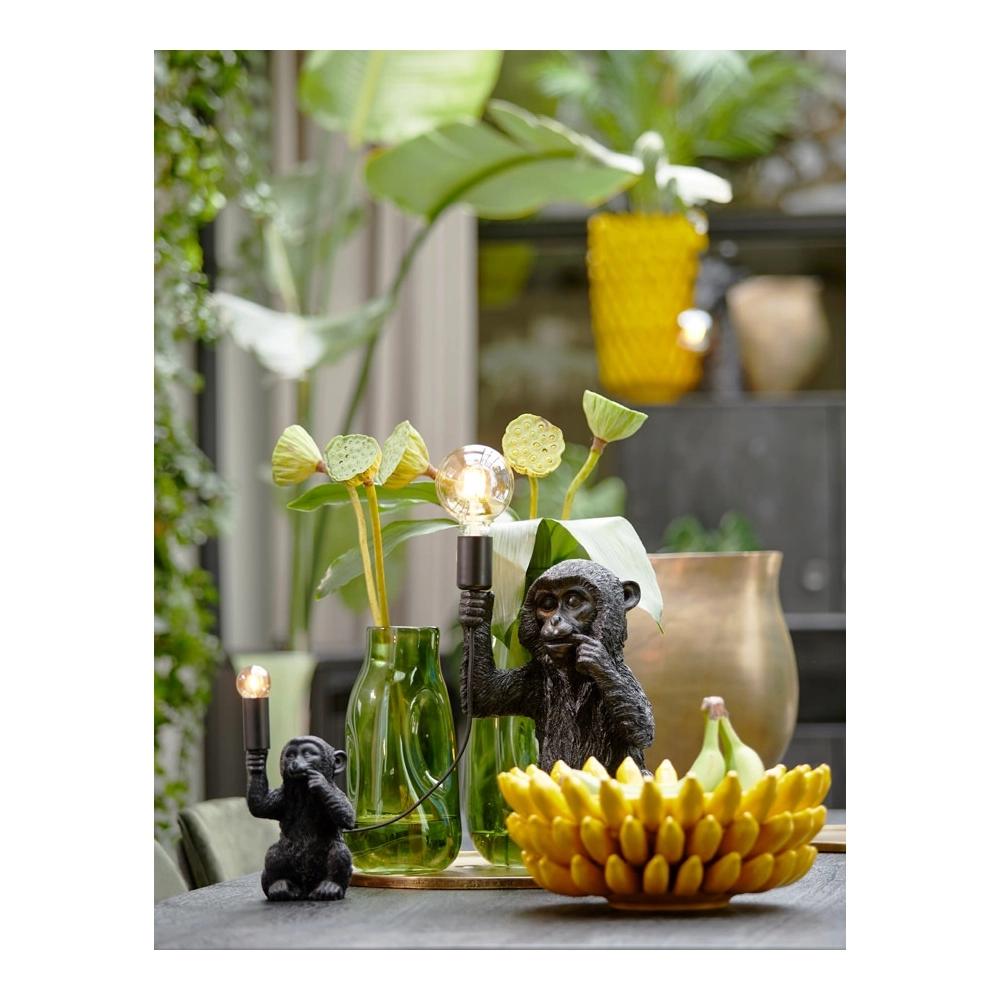Tischlampenaffe Monkey Schwarz 23,5 cm Light & Living 8717807605384