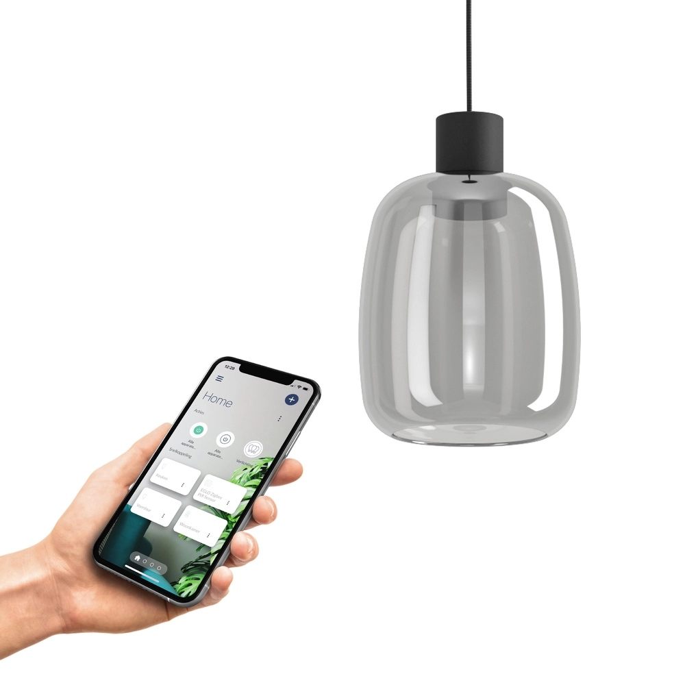 LED-Pendellicht Molochio-Z Rauchglas – Zigbee Eglo 9008606312825