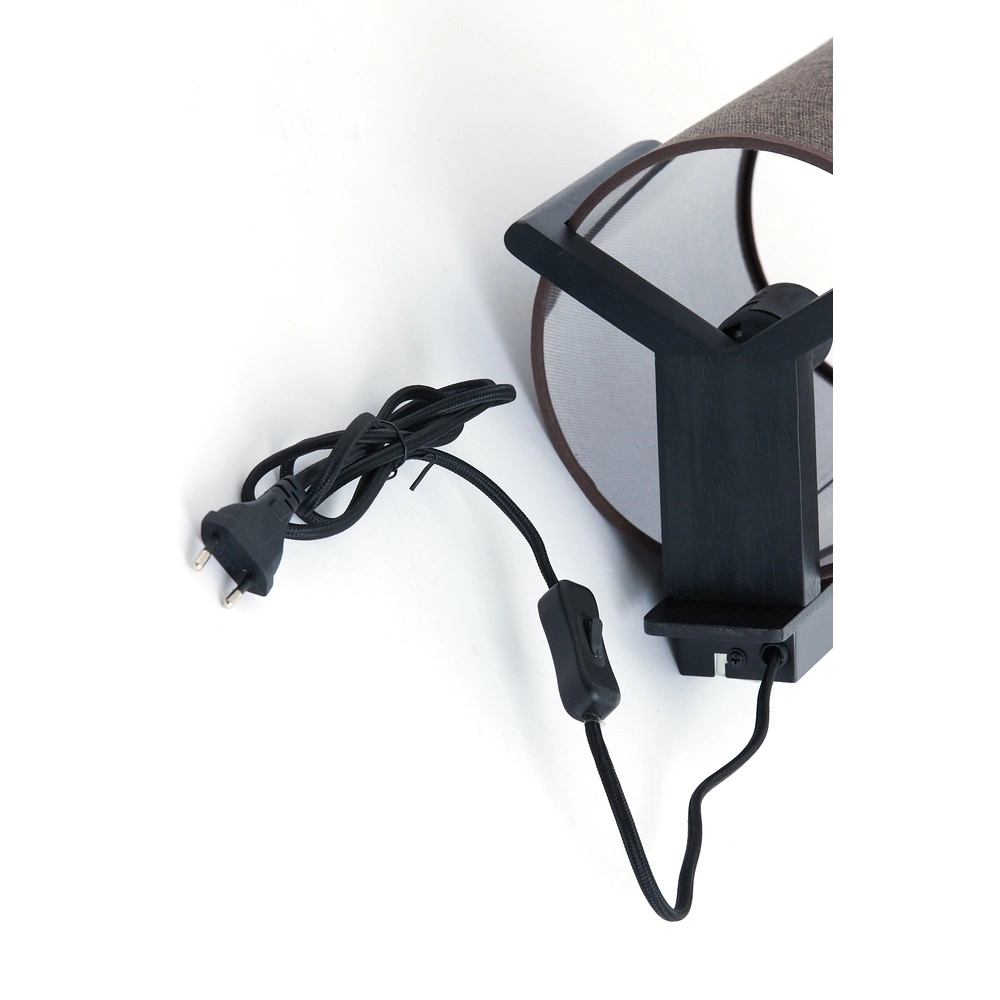 Wandlampe im dänischen Design Litto Schwarz mit Leinen Light & Living 8717807792749