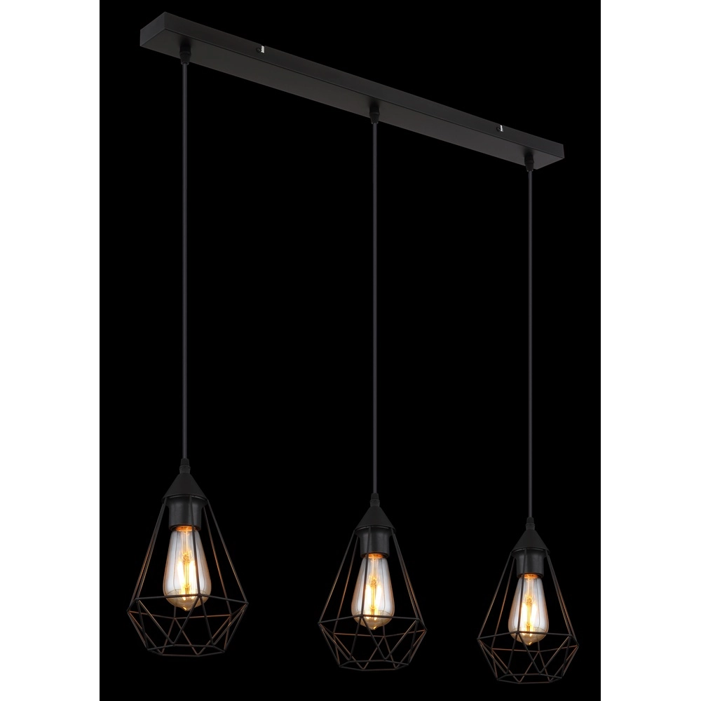3-Licht Pendellampe Zachary Schwarz Globo 9007371447909