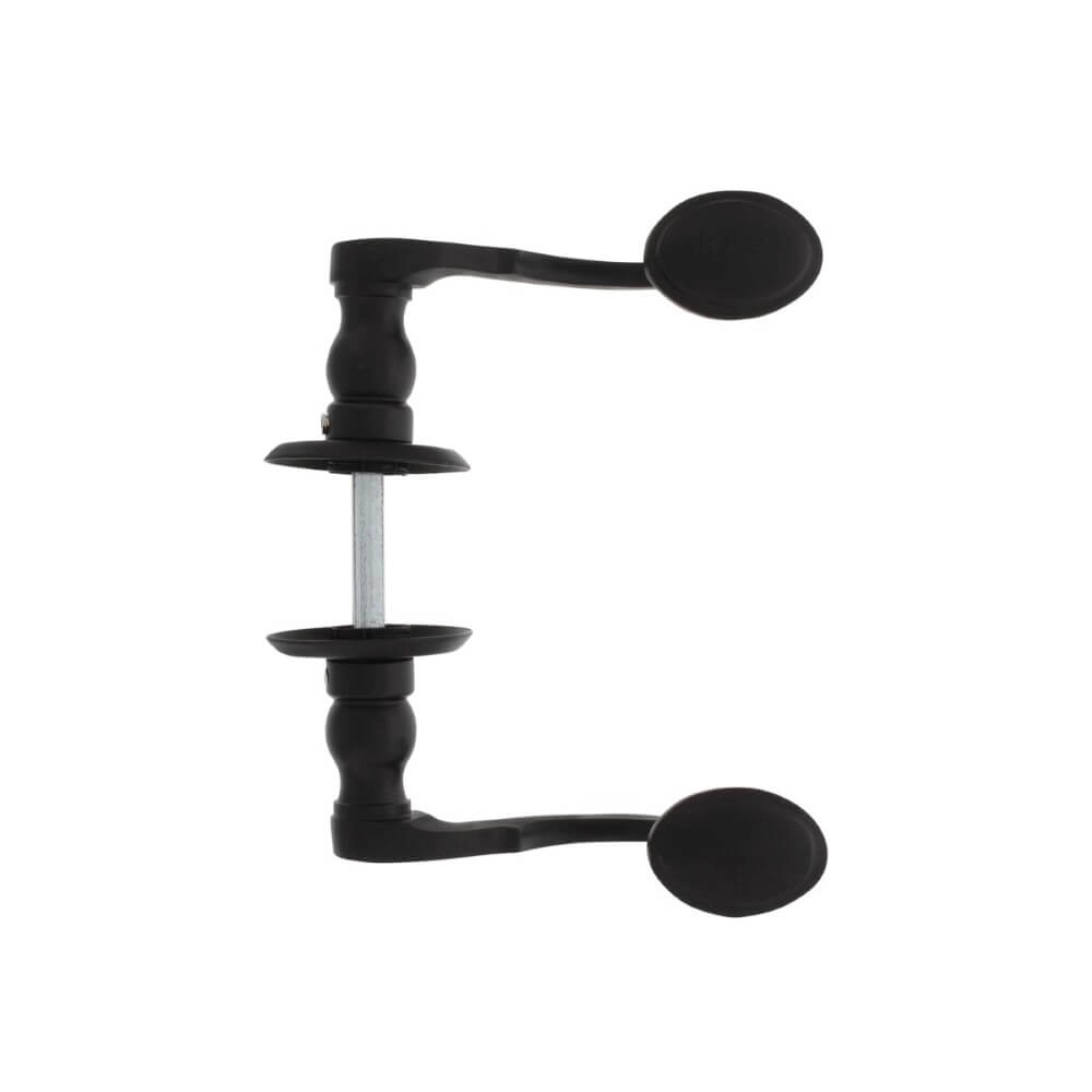 Klassischer Türgriff Posthoorn Schraubenloch schwarz Intersteel 8714186486023
