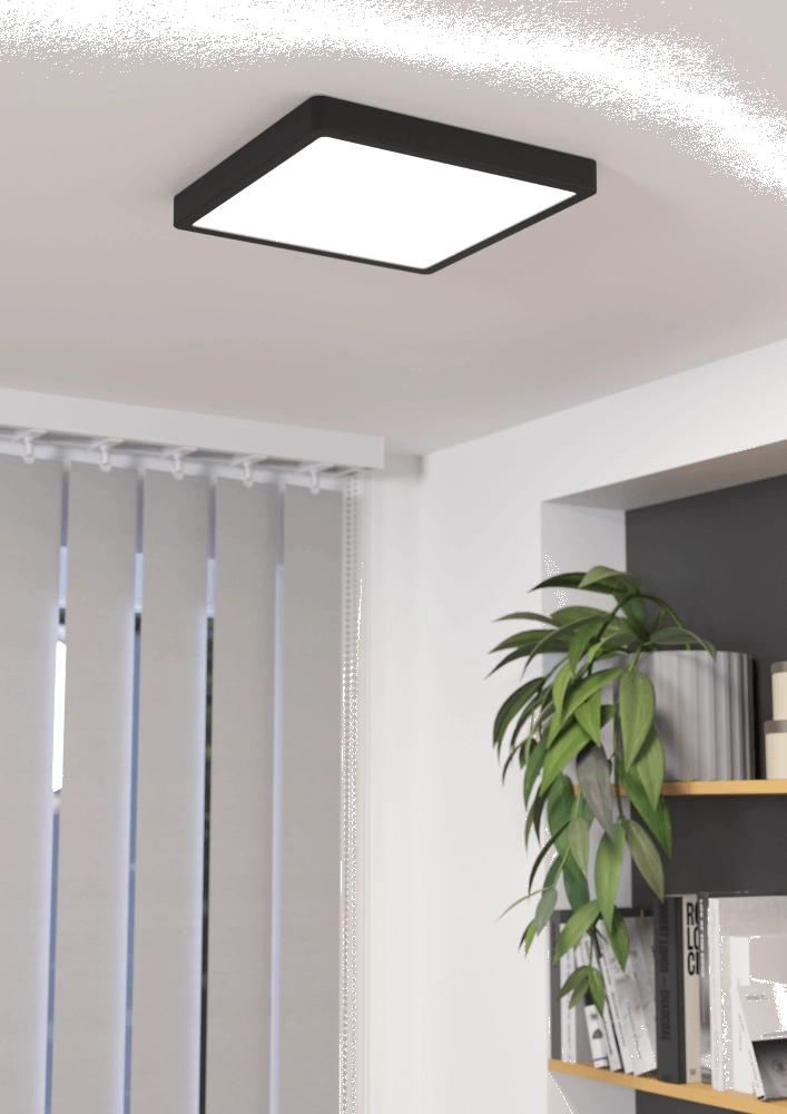 Schwarze Deckenlampe Fueva 5 28,5 x 28,5 cm Eglo 9008606244881