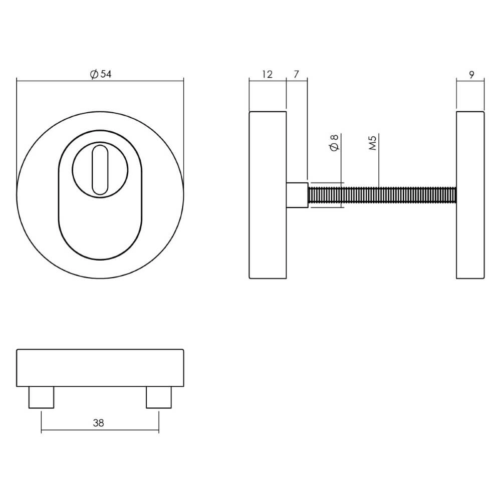 Tür-Set vorne Vurano Rundkernzugschutz Edelstahl Intersteel 8714186408346