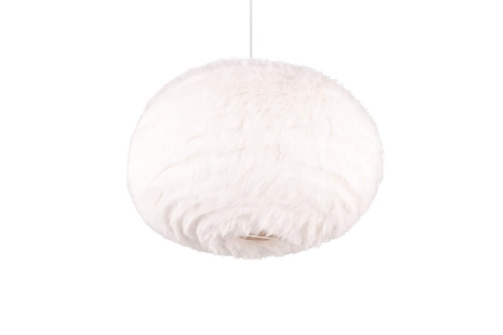 Hängelampe aus Stoff Furry creme Ø 50cm Trio 4017807600117