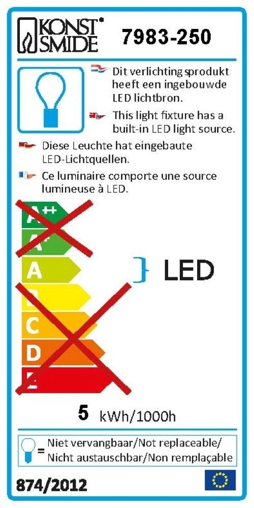 LED Gartenlampe Potenza 100 cm - 4W - 3000k Anthrazit KonstSmide 7318307983371