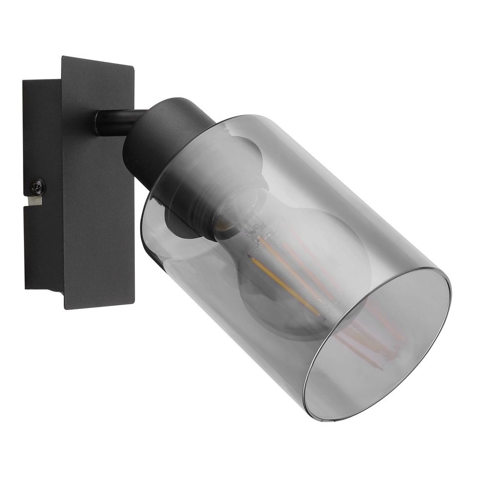 Wandlampe Hadera Schwarz mit Rauchglas Globo 9007371437214