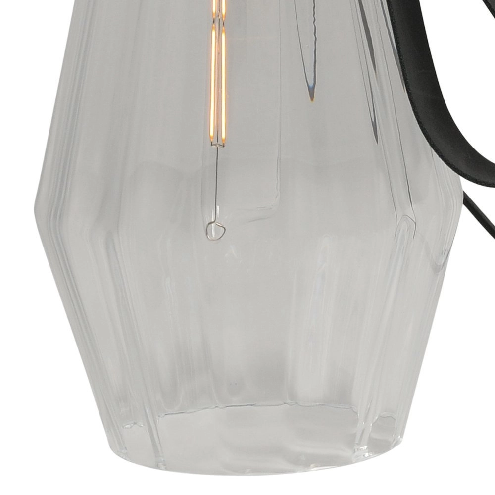 Tischlampe schwarz Diamond 40cm mit Klarglas Masterlight 8718121259192