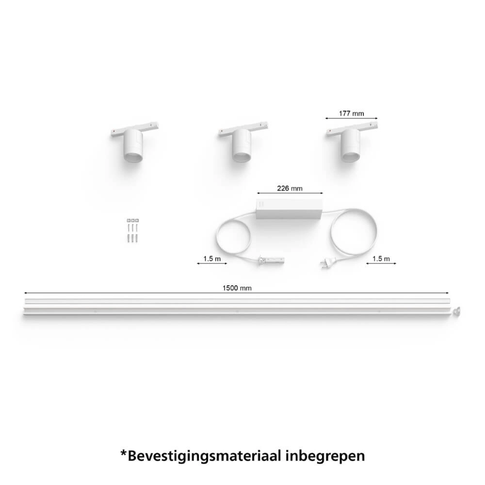 Hue Perifo - White and color Set mit 3 Wandstrahlern weiß Philips 8719514407862