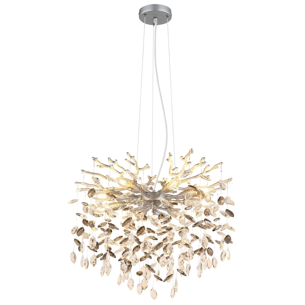 Pendellampe Queena silbergrau Ø 60cm