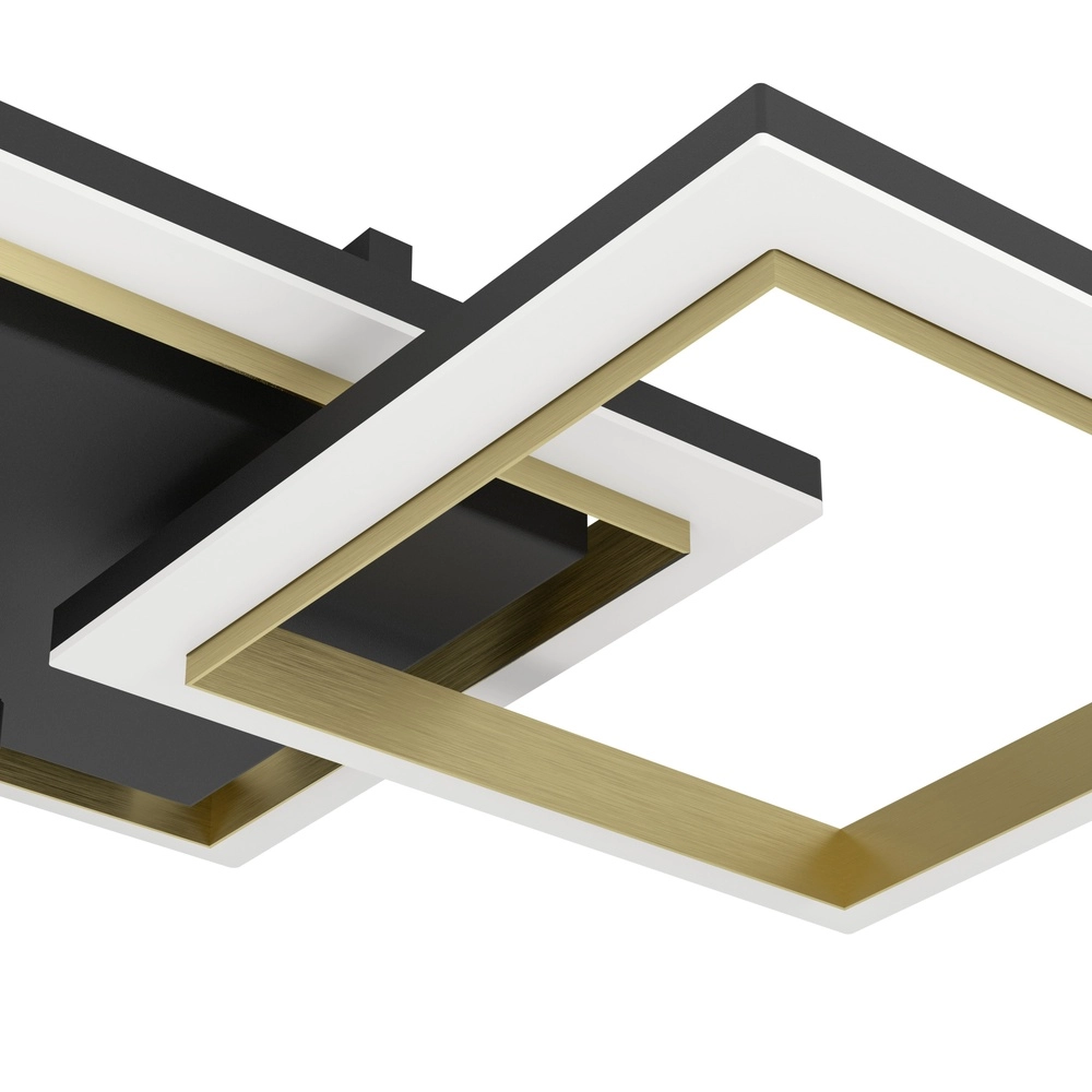LED-Deckenlampe Calliera Quadrat – Schwarz mit Gold Eglo 9008606316144