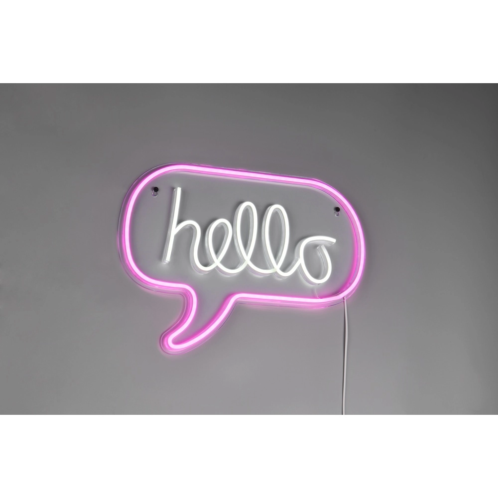 Neon-Wandleuchte Hello rosa Trio 4017807657463