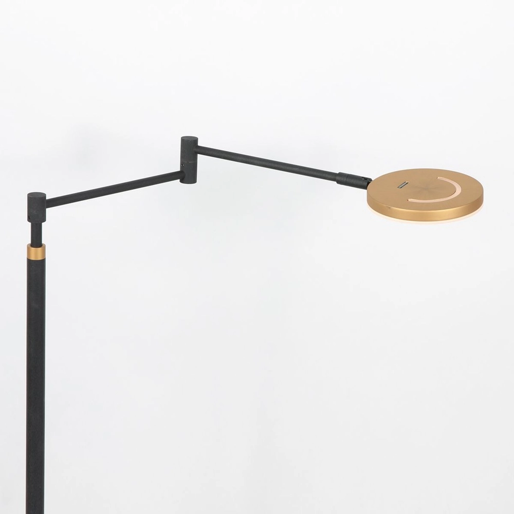 Design-Leseleuchte Soleil schwarz mit goldener Kappe Steinhauer 8712746177381