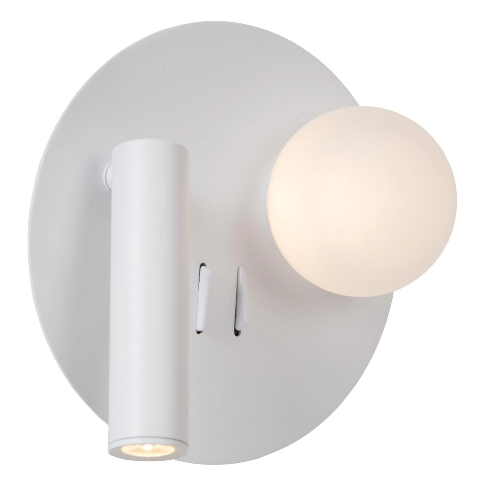 Design-Nachttischlampe Matiz Weiß mit USB-Ladepunkt Lucide 5411212771339