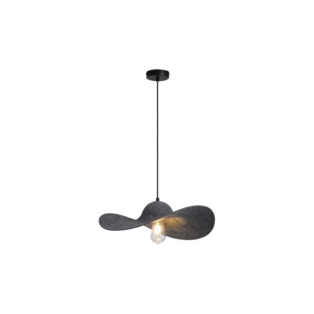 Schwarze Pendelleuchte Ripple mit Filz Searchlight 5053423298887