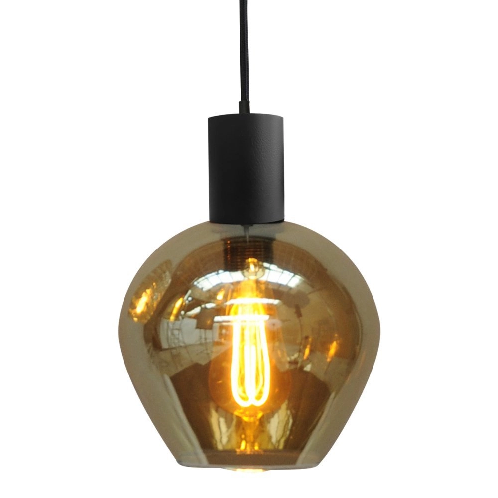 Schwarze Hängelampe Bounty mit rundem Glas Masterlight 8718121248431