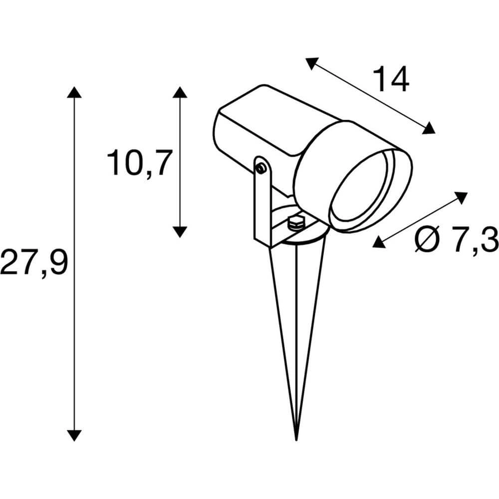 Enger Spike-Spot Syna Shade mit Stecker SLV 4024163295703