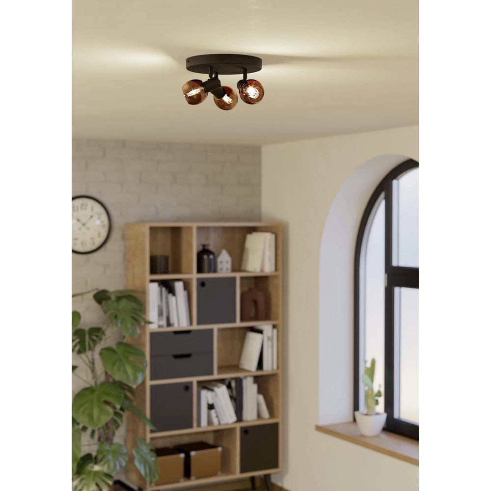 Deckenlampe Castellazo 3-hell schwarze Ø 25cm