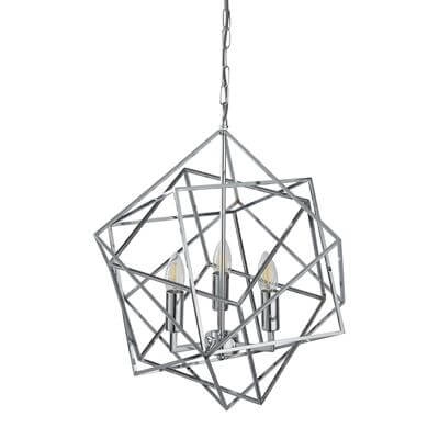 Chrom Hängelampe Cube Ø 48cm Searchlight 5053423101798