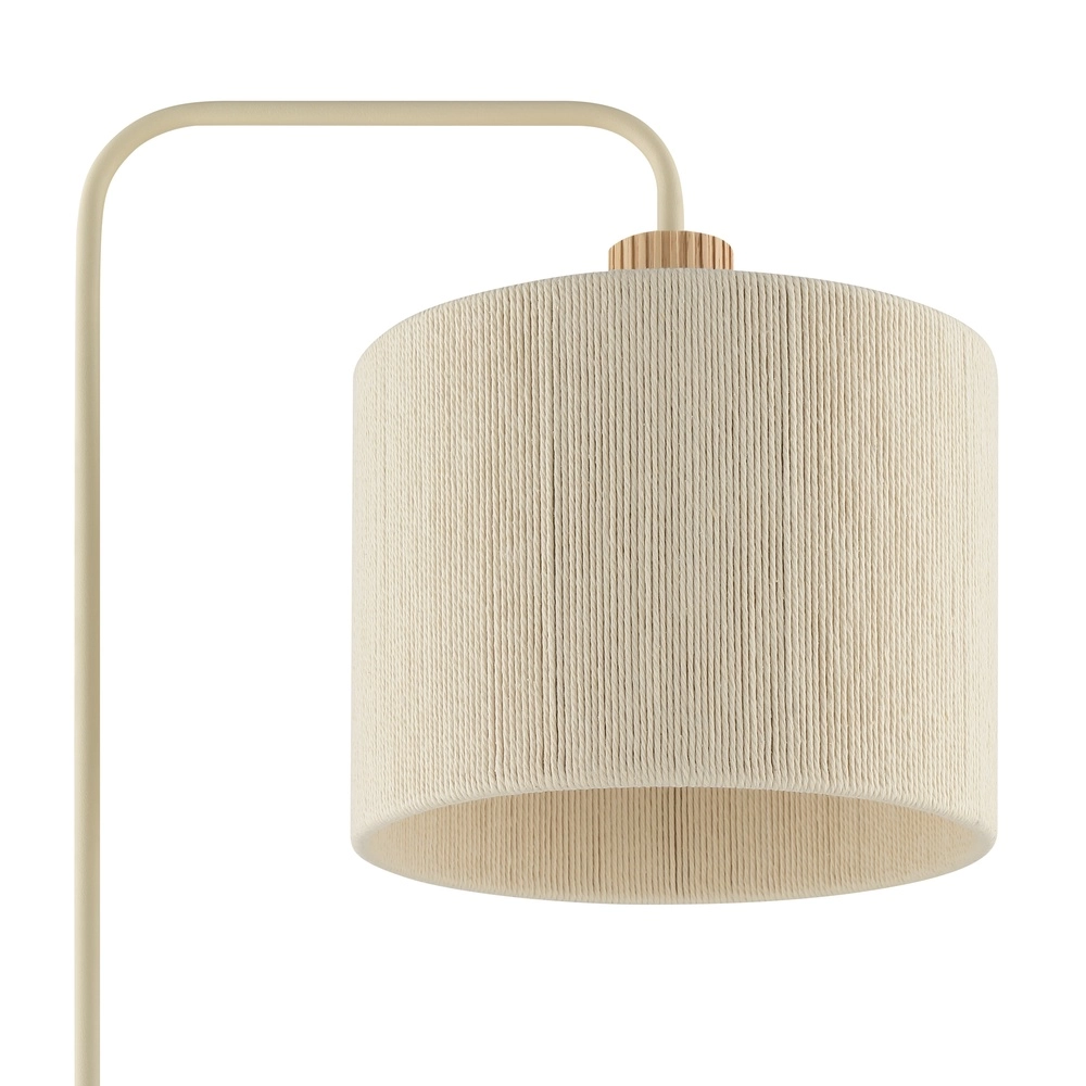 Japandi Stehlampe Arlo Sandbraun mit Holz Brilliant 4004353477072