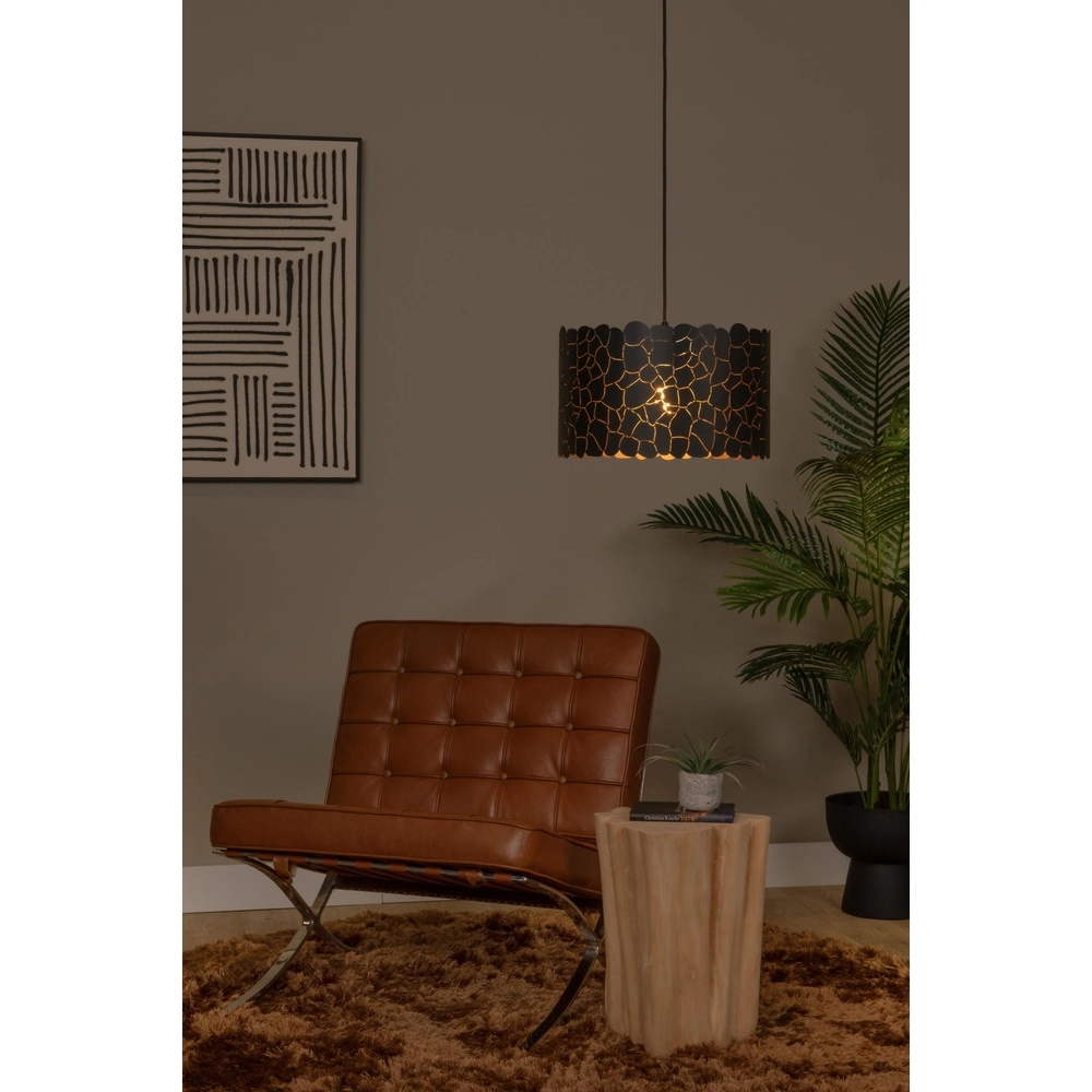 Pendellampe Almelo schwarz mit Gold innen Ø 40 cm Lucide 5411212211897