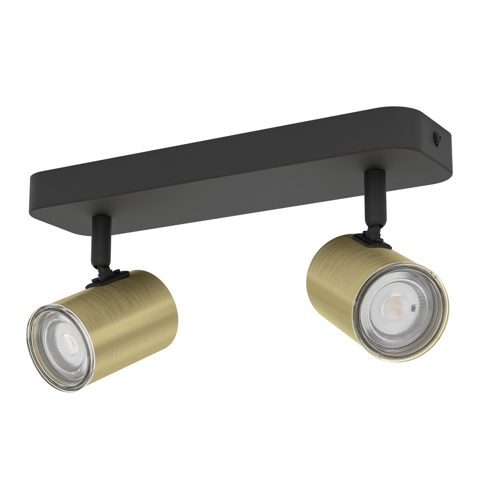 Badezimmerscheinwerfer Consuma 1 2x GU10 – schwarz mit Gold
