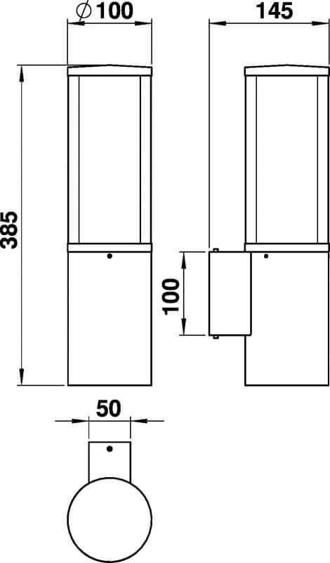 Wandlampe Rod 39 cm - grau Albert 4007235903218