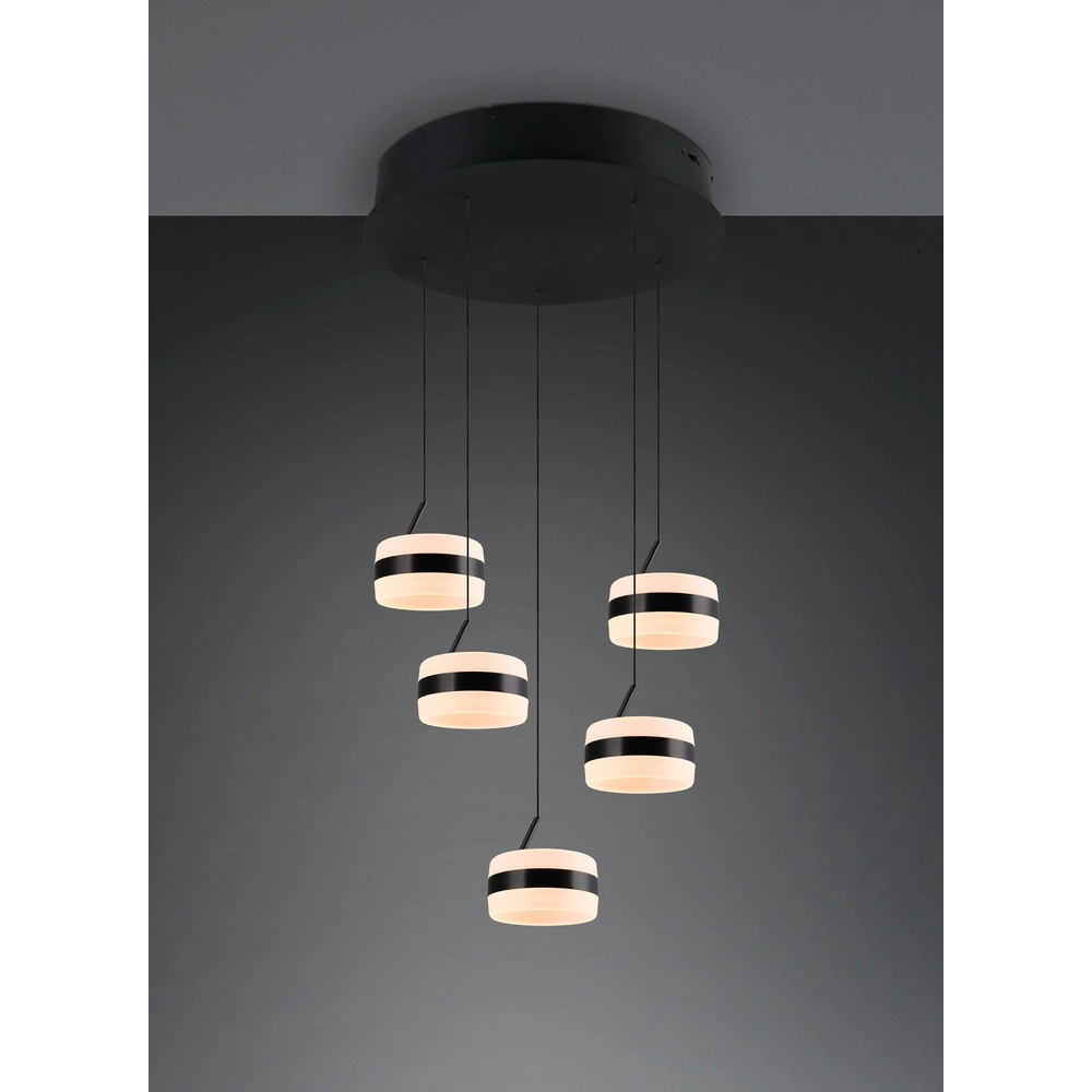 Design-Pendelleuchte Dios schwarz 5-flammig Trio 4017807657678